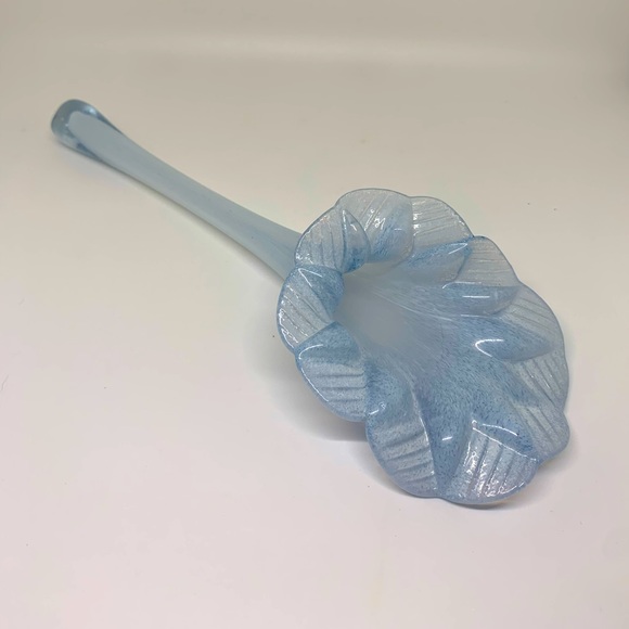 Blown Glass HORIZONTAL BUD VASE Blue - Picture 1 of 10